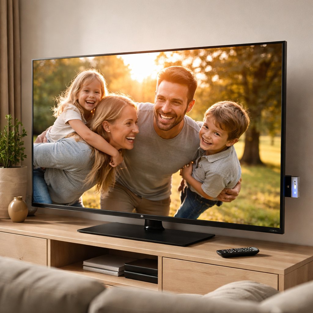Film de famille qui passe sur une TV