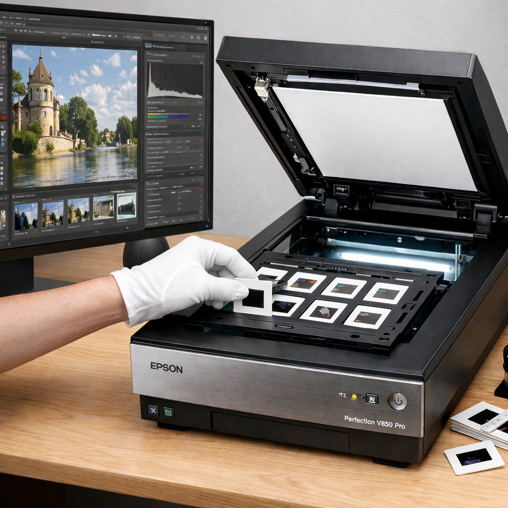 Scanner qui scanne des diapositives