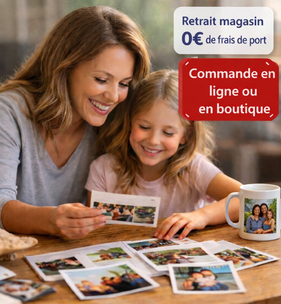 Maman et sa fille regarde des photos